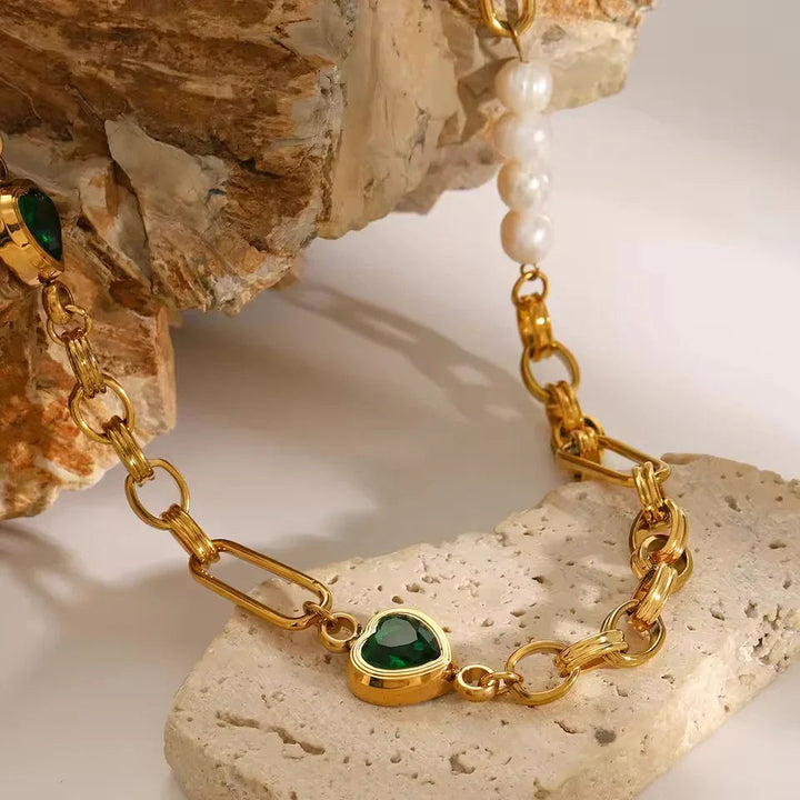 Melanie Smaragdperlenarmband