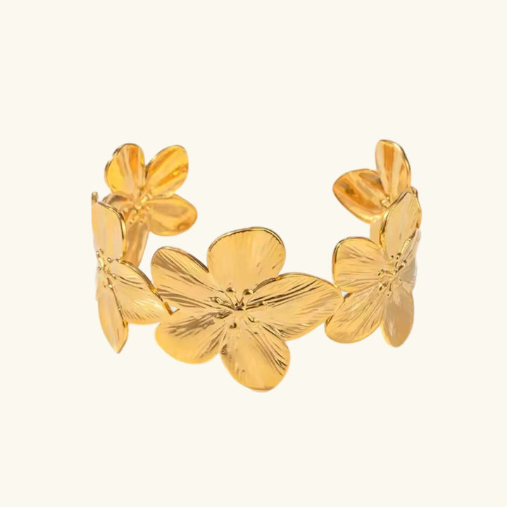 Ophelie Gold Floral Bangle