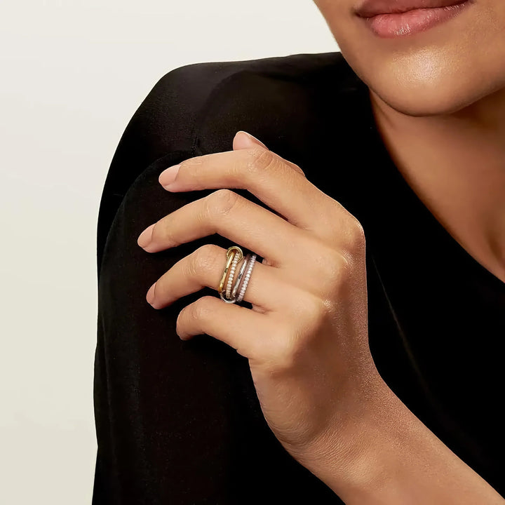 Efeu-Ring mit gestapelten Diamanten