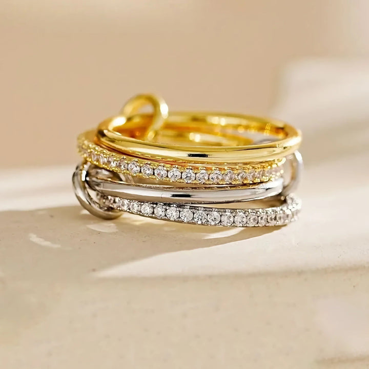 Efeu-Ring mit gestapelten Diamanten