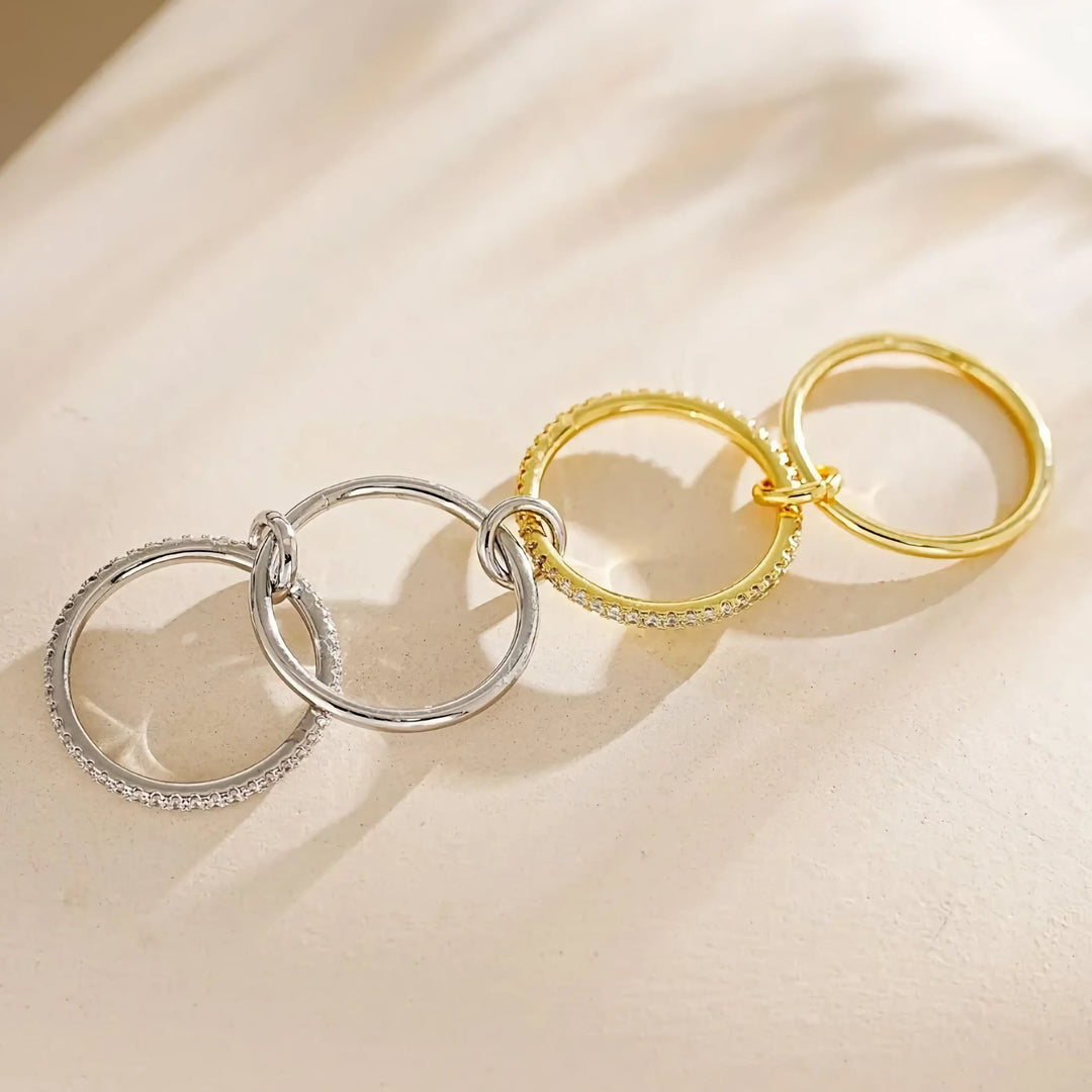 Efeu-Ring mit gestapelten Diamanten