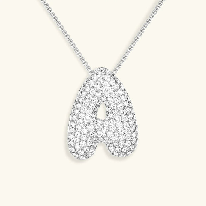 Bubble Initial Diamant Halskette