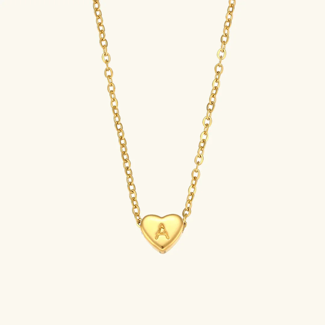 Herz Initiale Gold Halskette