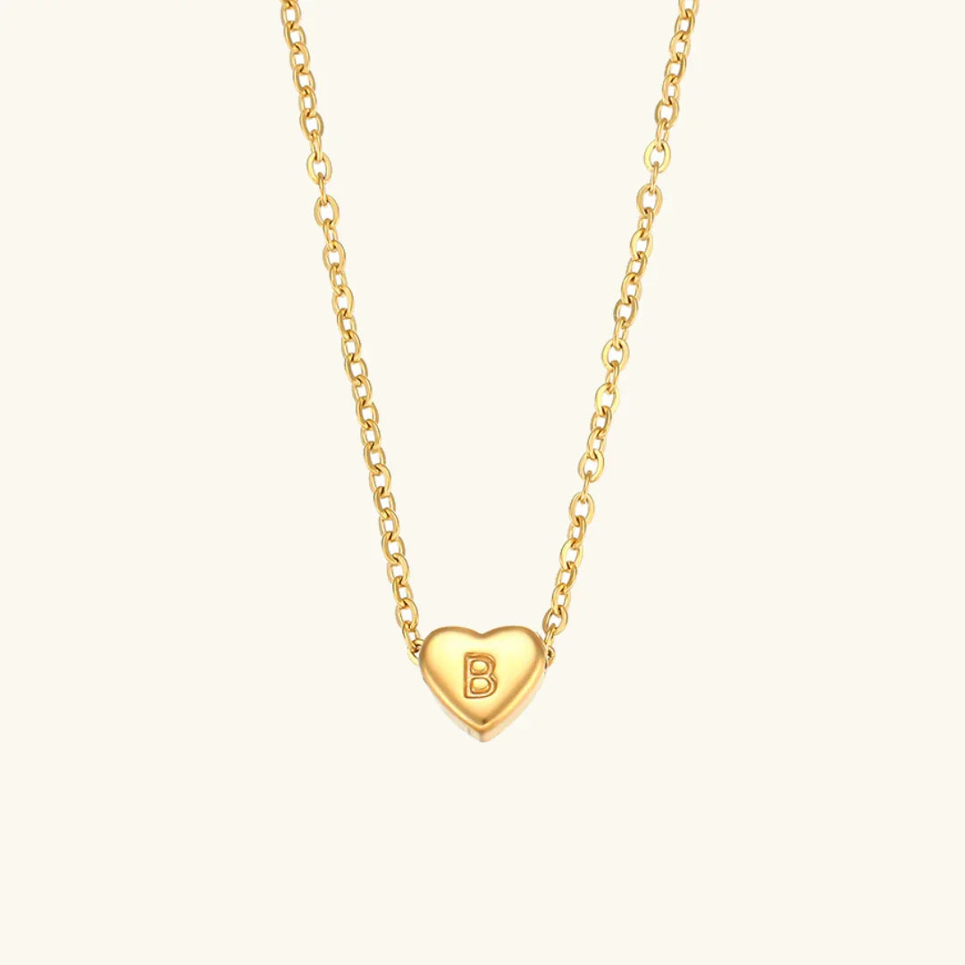 Herz Initiale Gold Halskette