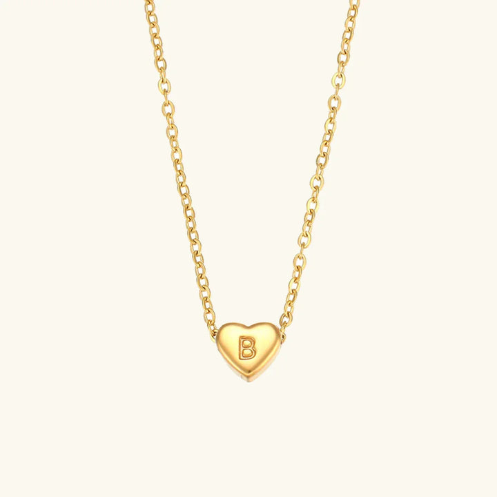 Herz Initiale Gold Halskette