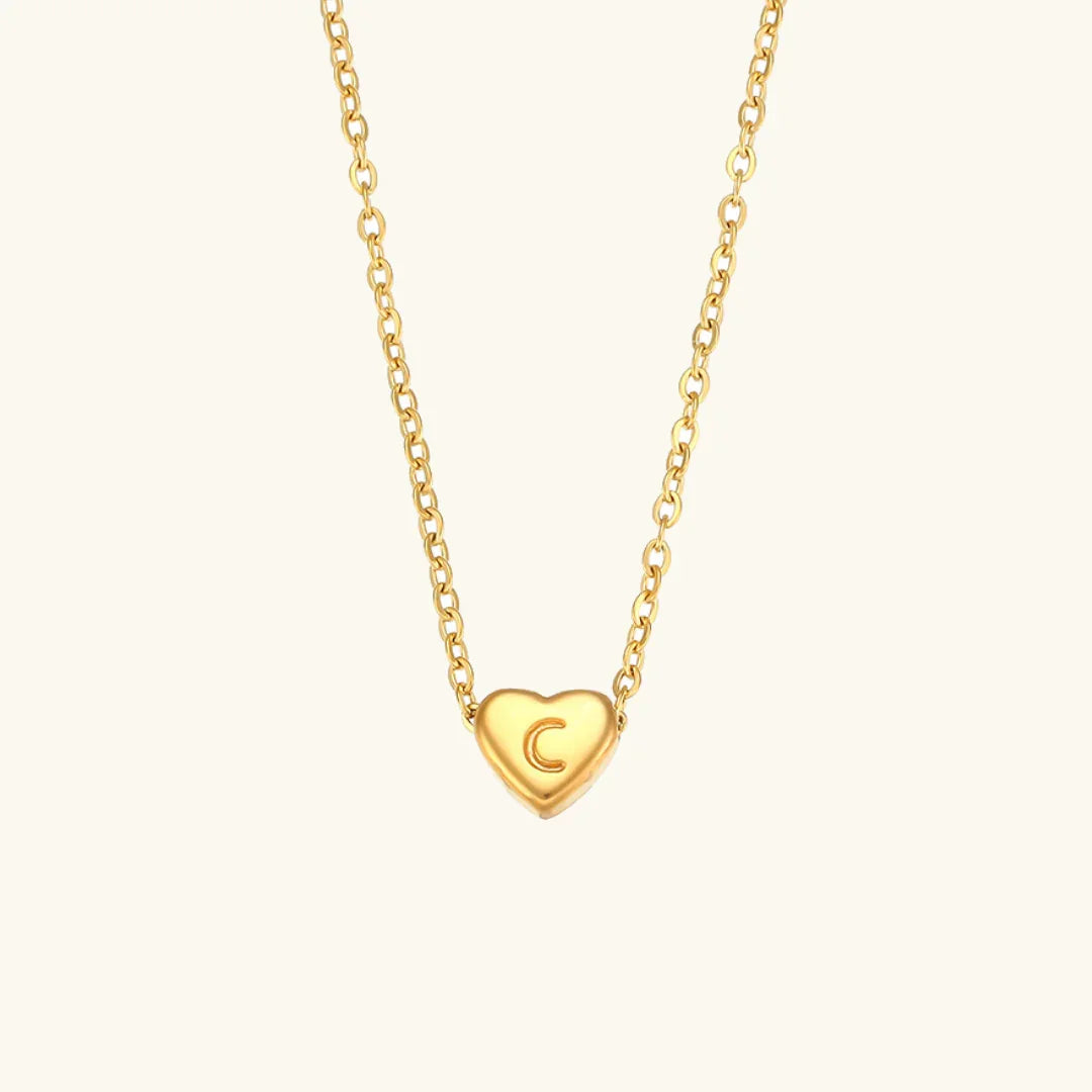 Herz Initiale Gold Halskette