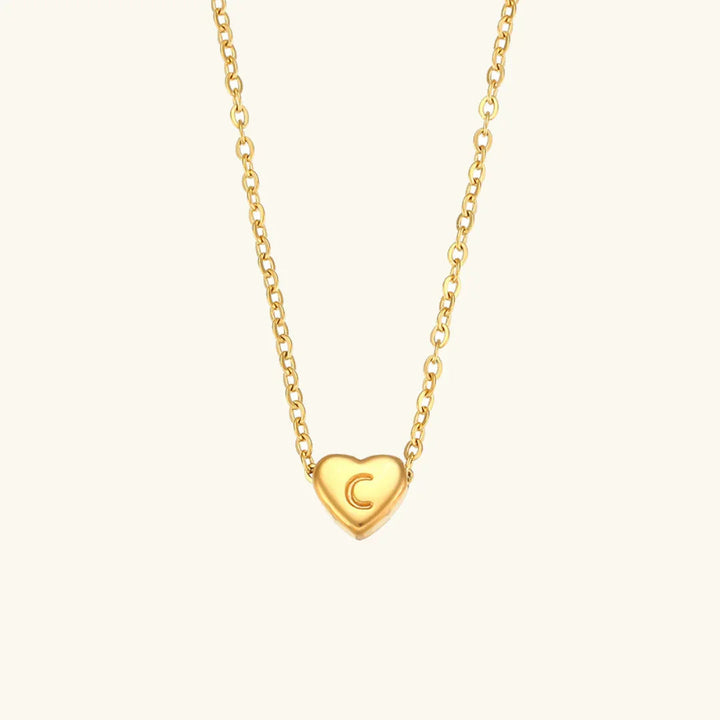Herz Initiale Gold Halskette