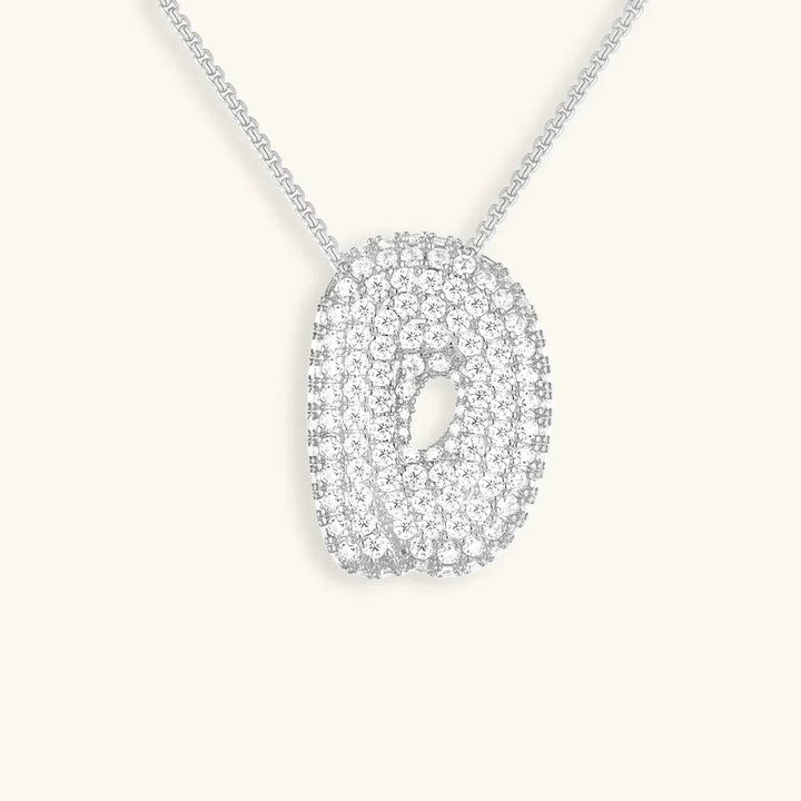 Bubble Initial Diamant Halskette