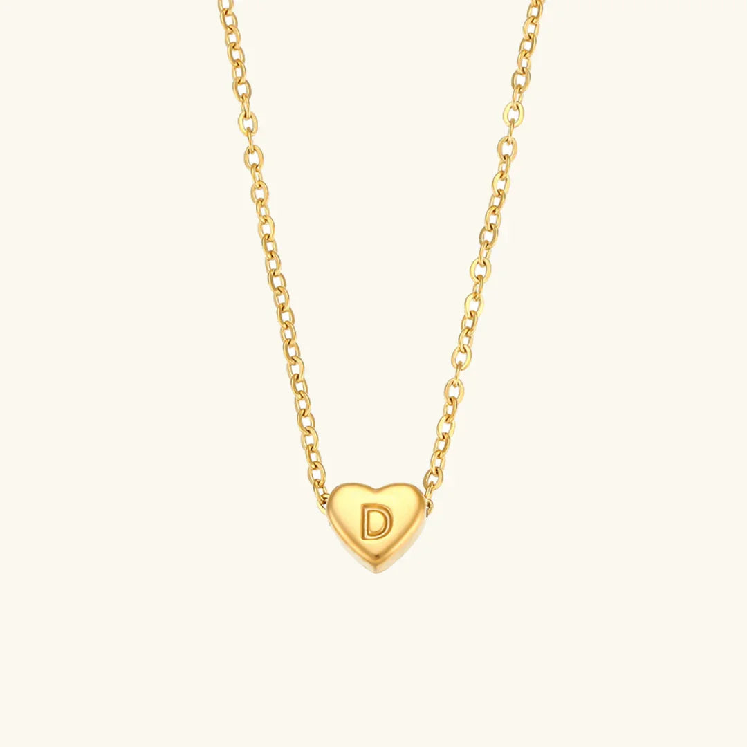 Herz Initiale Gold Halskette