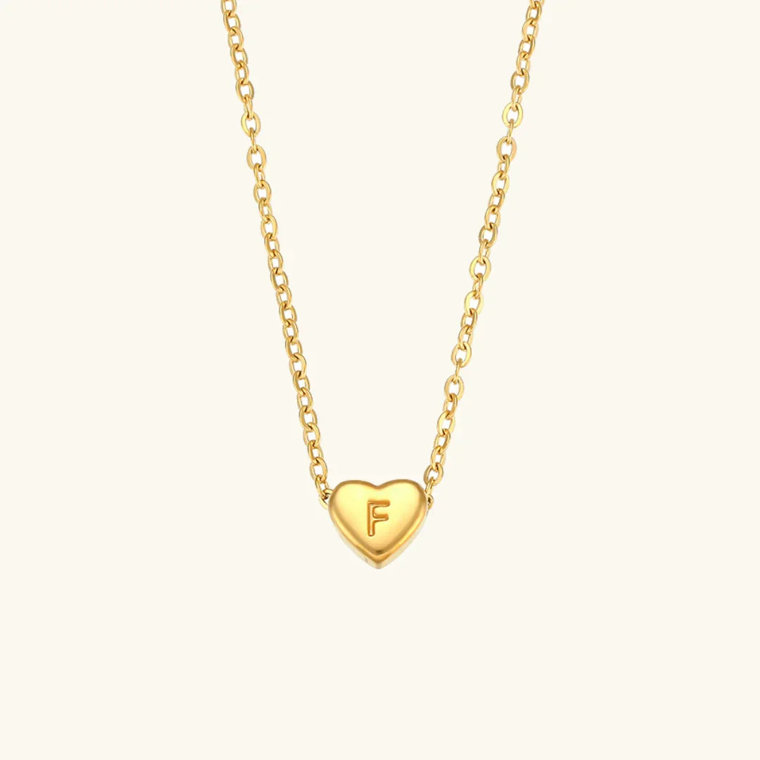 Herz Initiale Gold Halskette