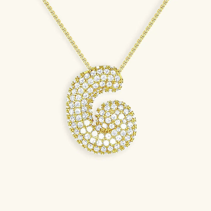 Bubble Initial Diamant Halskette