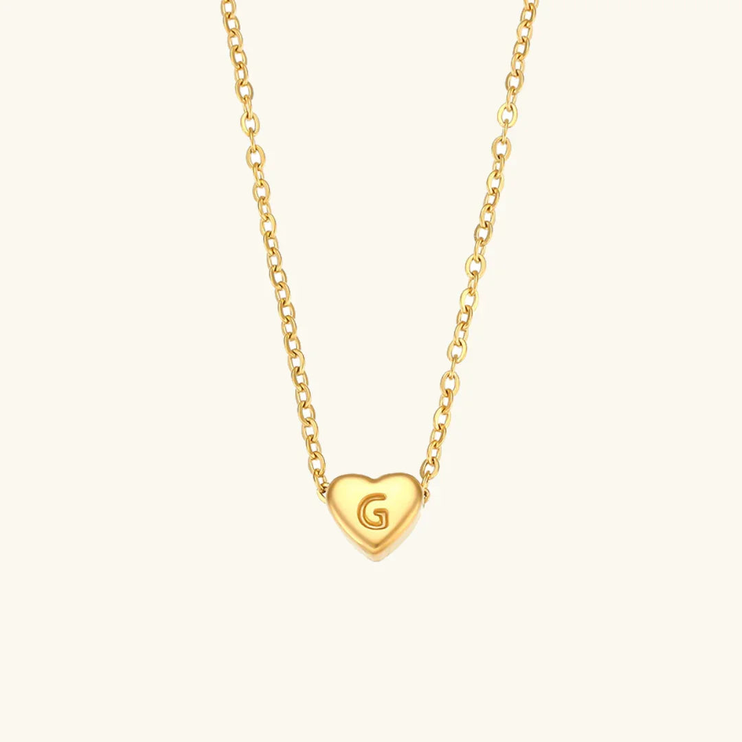 Herz Initiale Gold Halskette