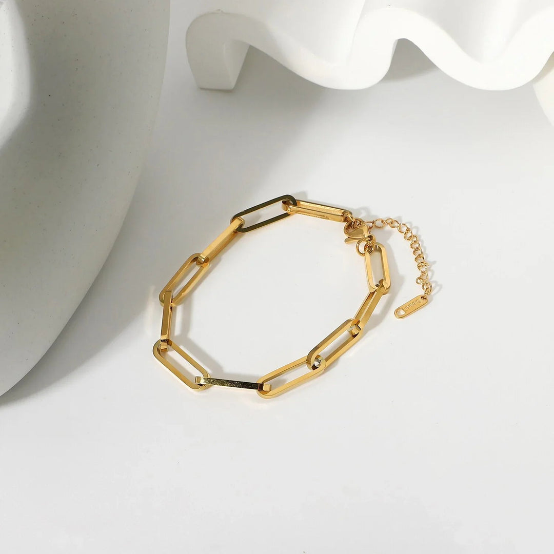 Bracelet chaîne trombone en or Asta