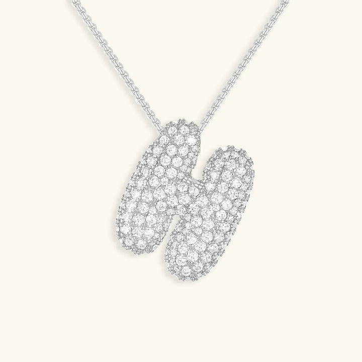 Bubble Initial Diamant Halskette