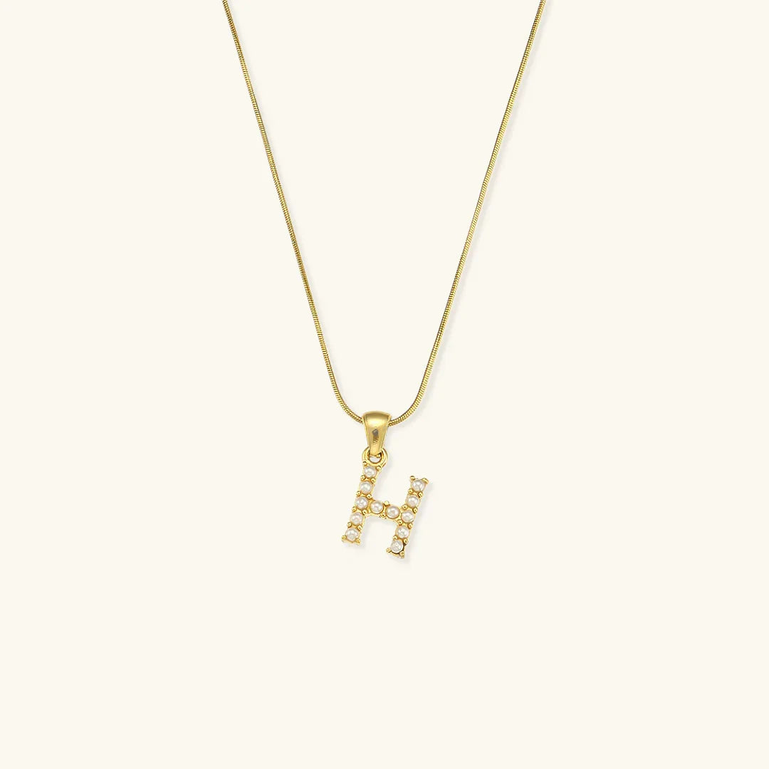 Augustine Initial Letter Pearl Necklace