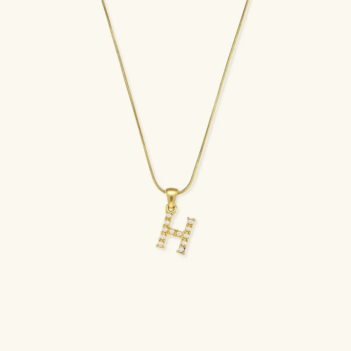 Augustine Initial Letter Pearl Necklace