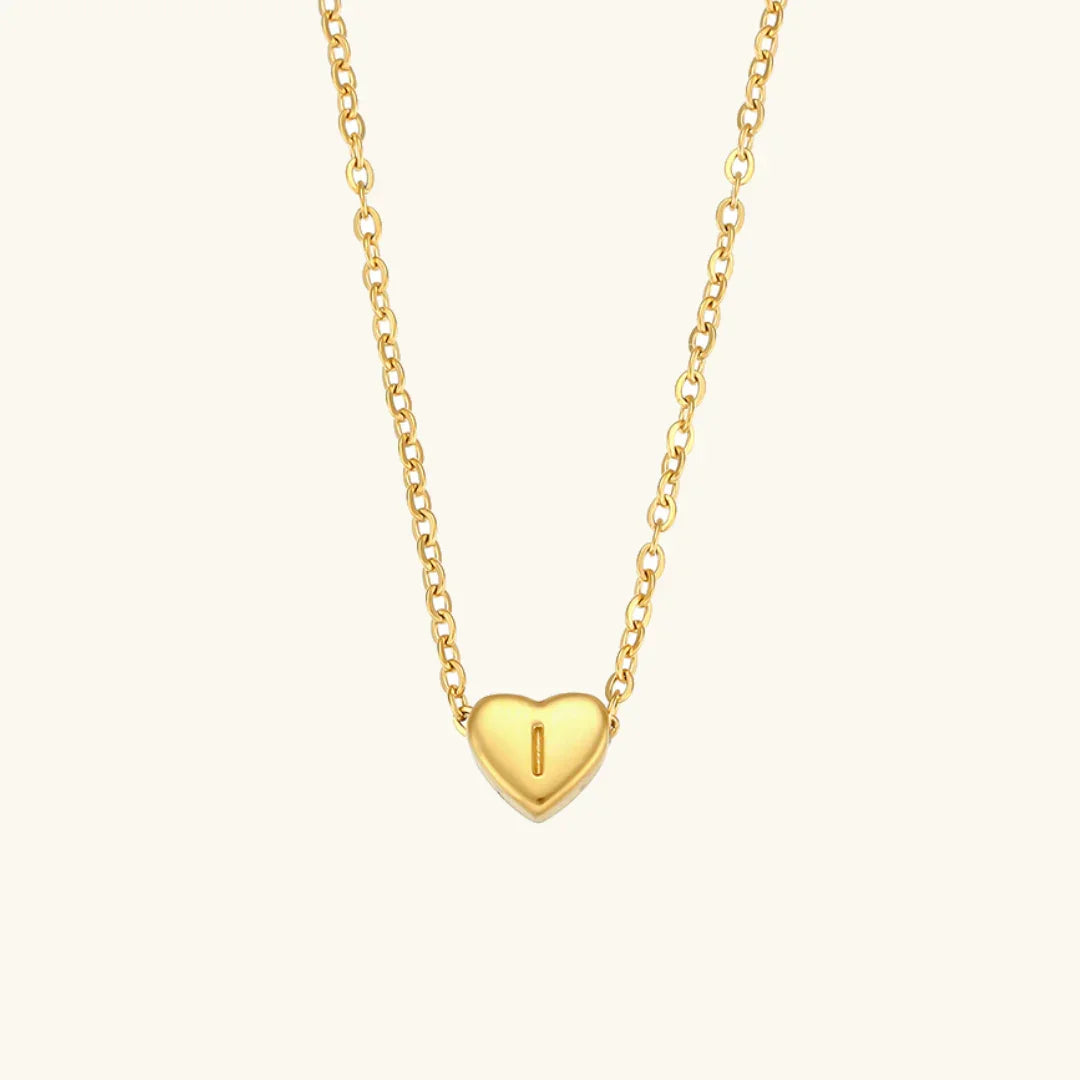 Herz Initiale Gold Halskette