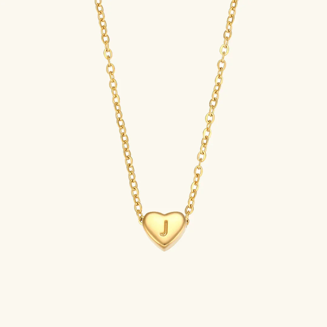 Herz Initiale Gold Halskette