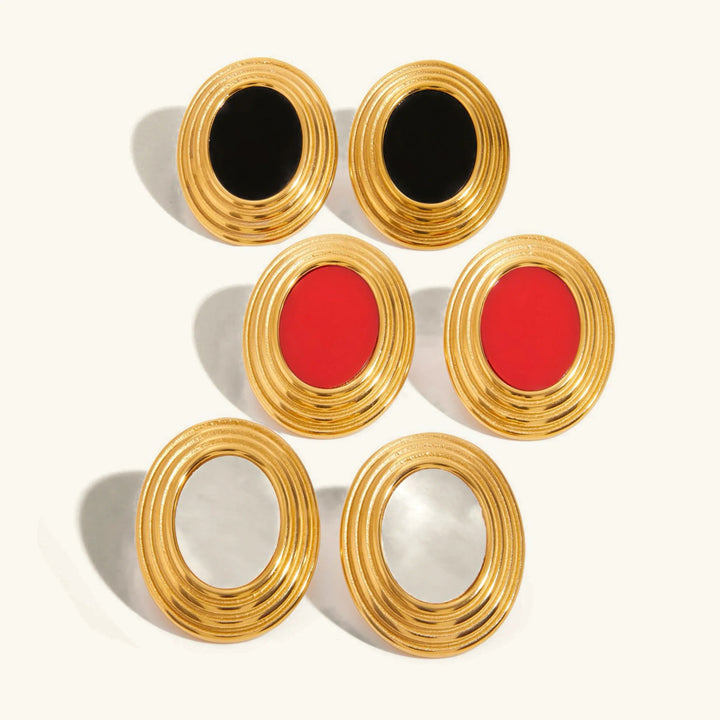 Ruthie Gold Emaille Ohrringe