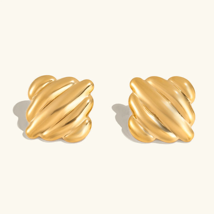 Maxine – Geriffelte Goldohrringe
