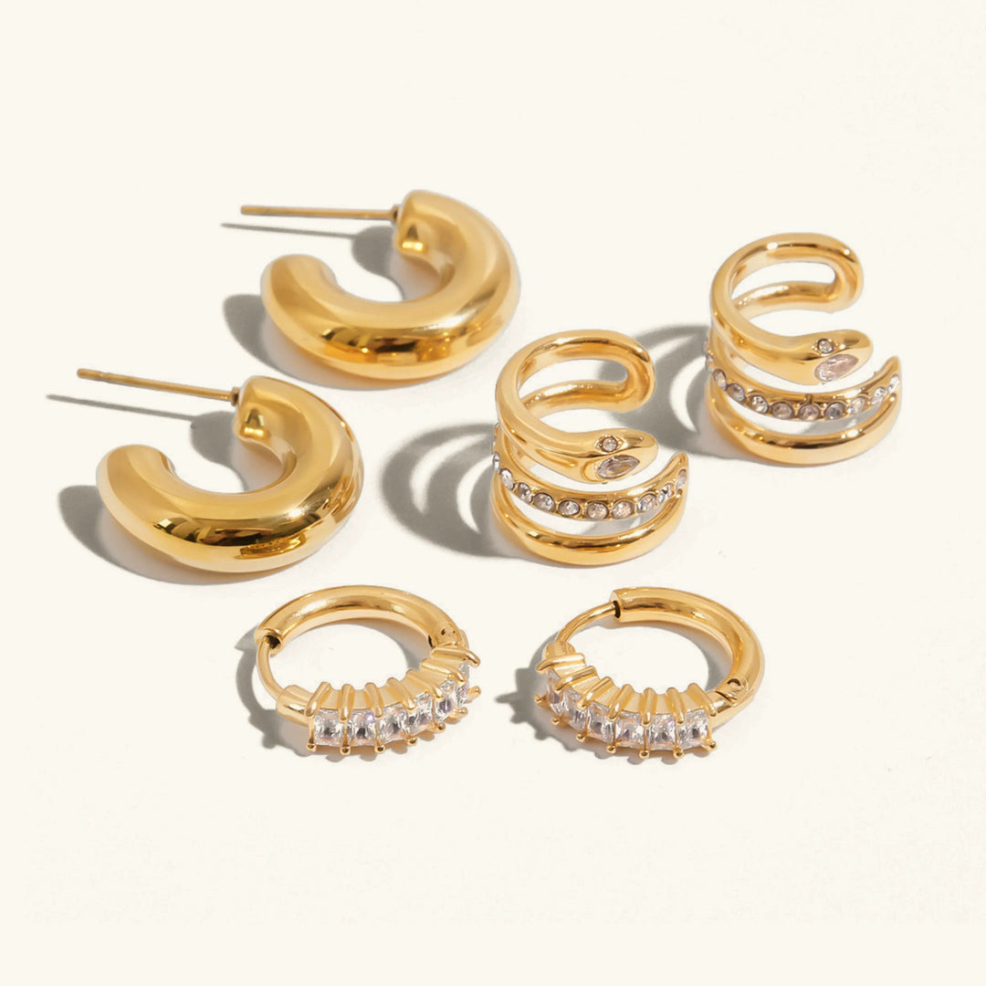 Orielle Staple Goldohrring-Set