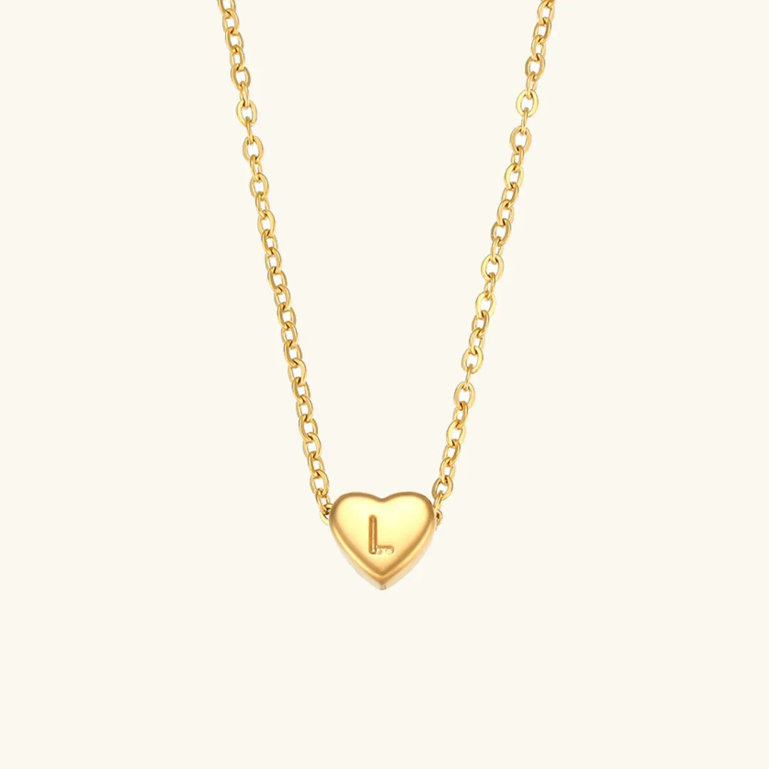 Herz Initiale Gold Halskette