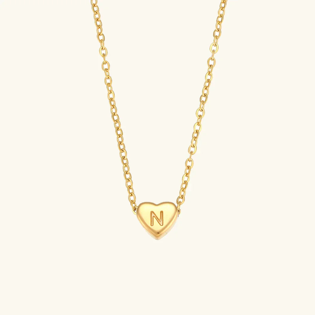 Herz Initiale Gold Halskette
