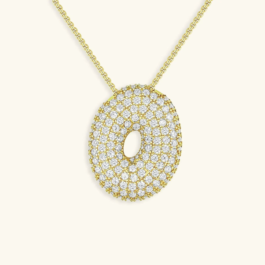 Bubble Initial Diamant Halskette