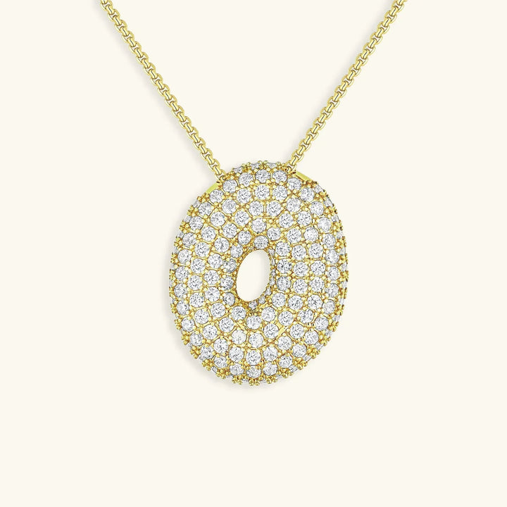 Bubble Initial Diamant Halskette