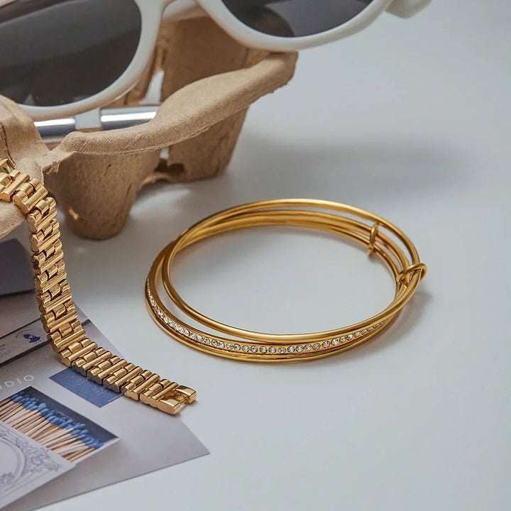 Quinley-Armband mit gestapelten Diamanten