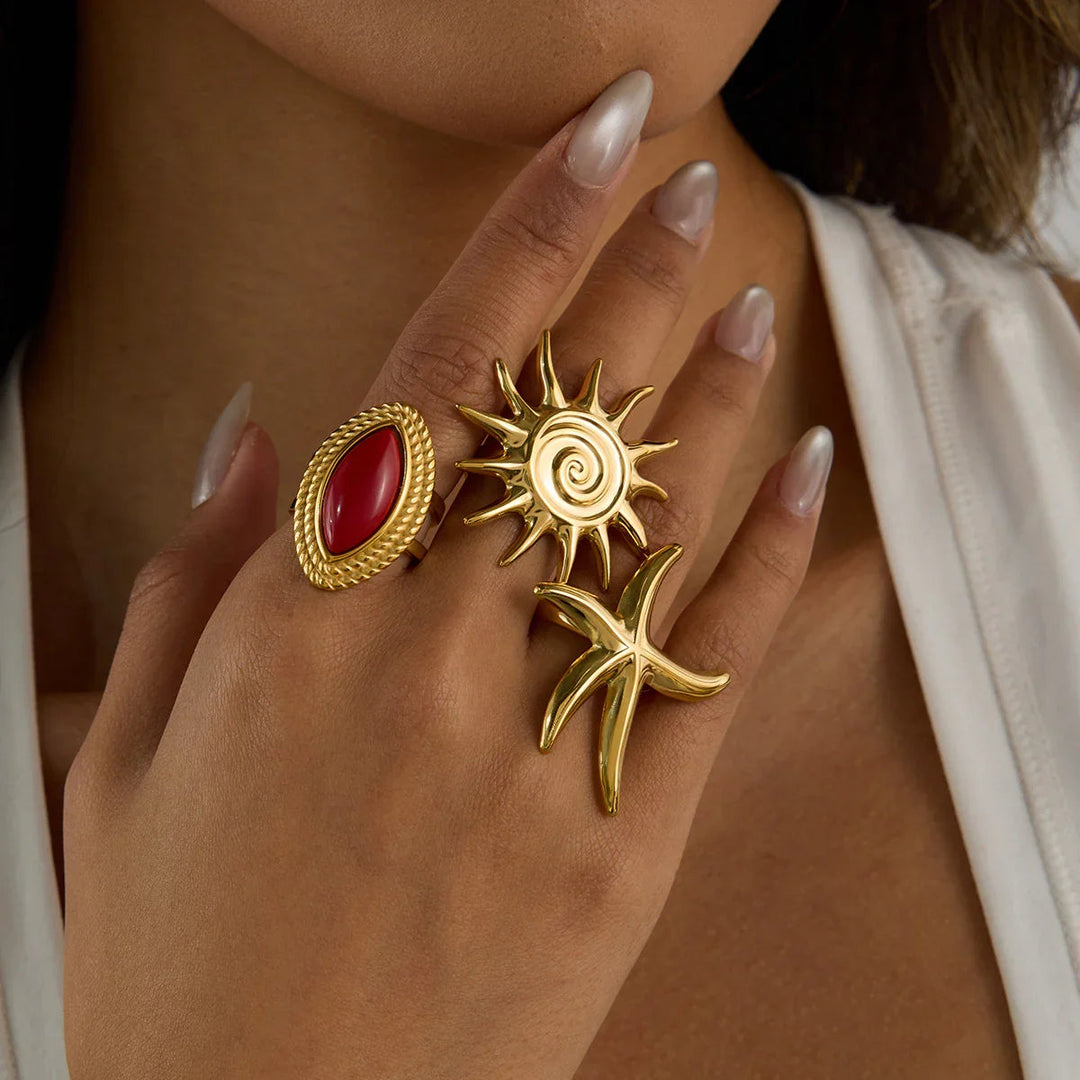 Oceanic Gold Seestern Ring