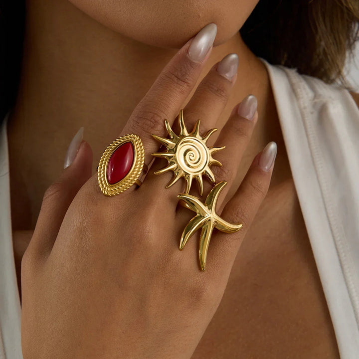 Oceanic Gold Seestern Ring