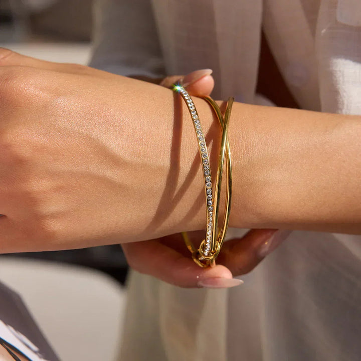 Quinley-Armband mit gestapelten Diamanten
