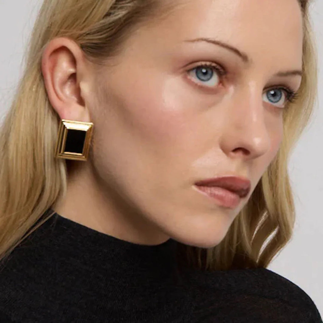 Sybil Gold Emaille Ohrringe