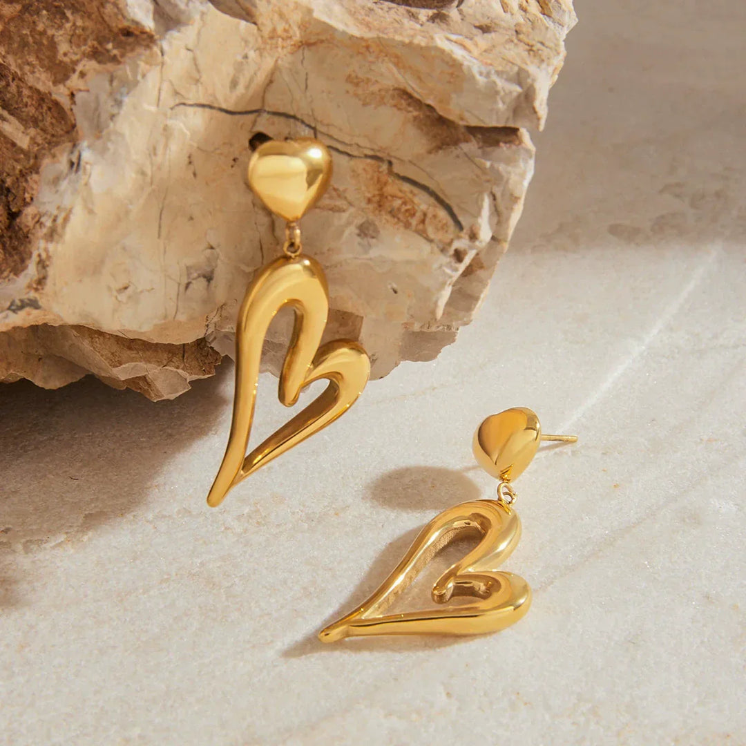 Venus Gold Herz Ohrringe