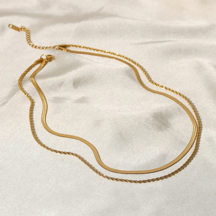 Hailey – Mehrreihige Goldkette