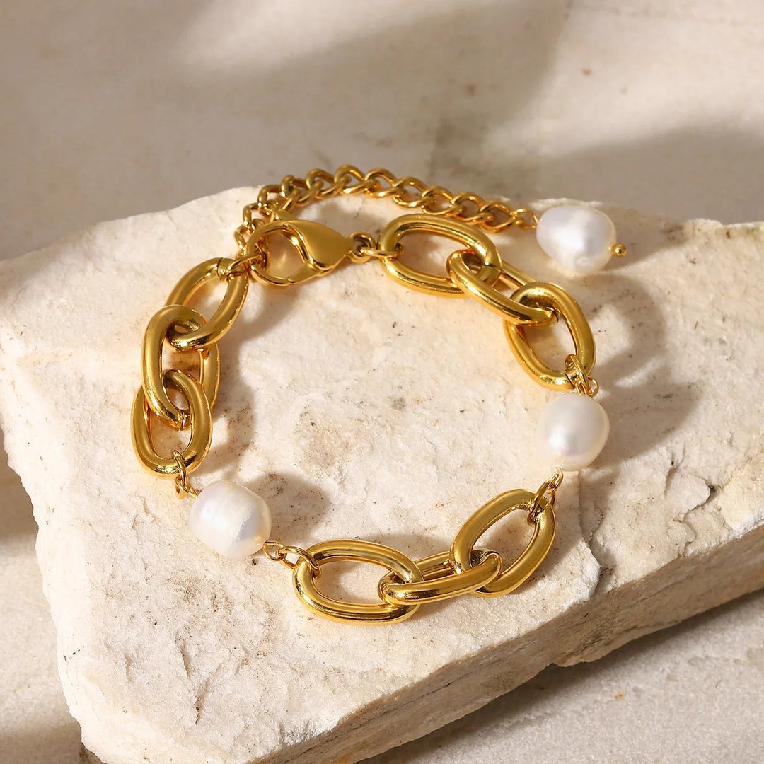 Ysabel – Armband mit dicken Süßwasserperlen