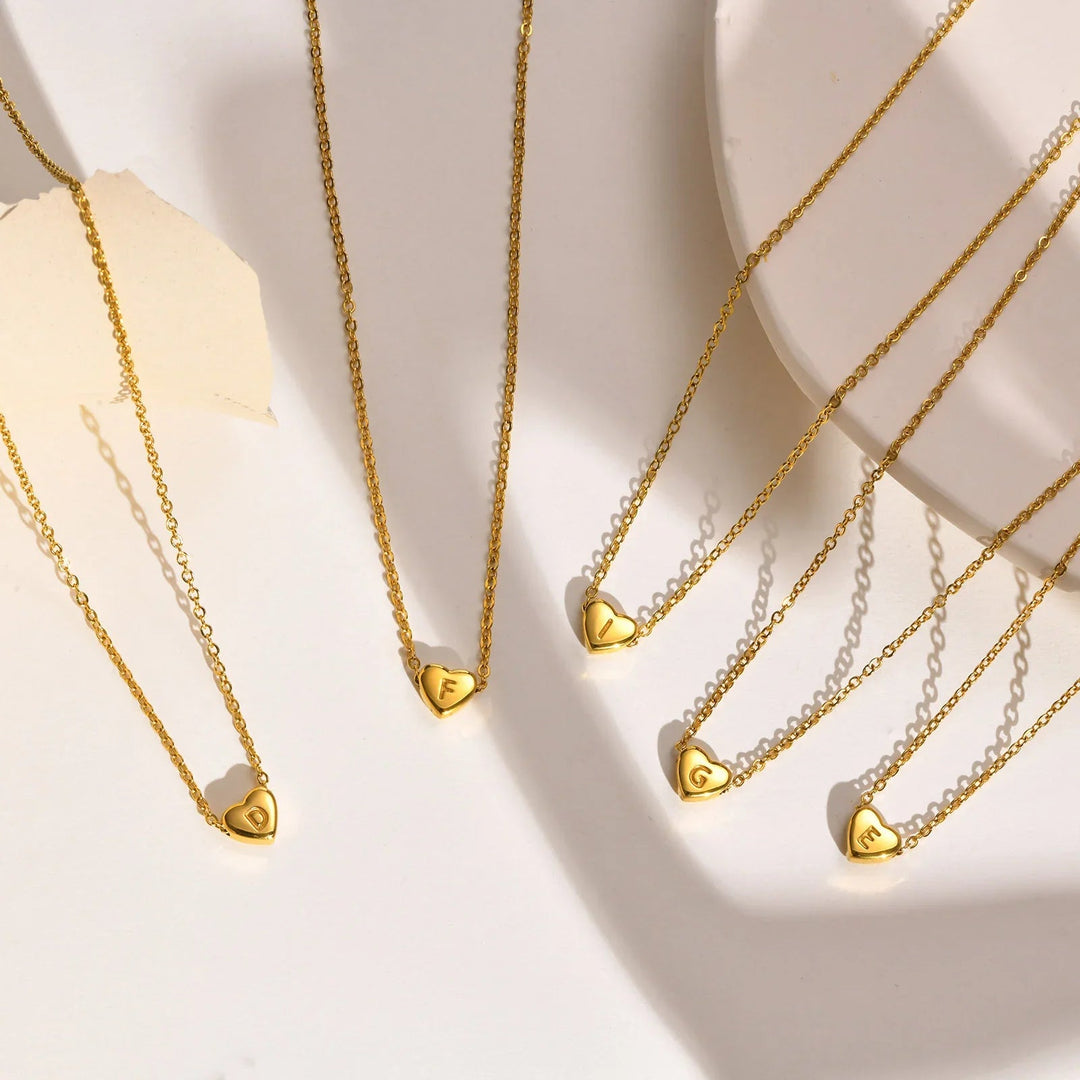 Herz Initiale Gold Halskette