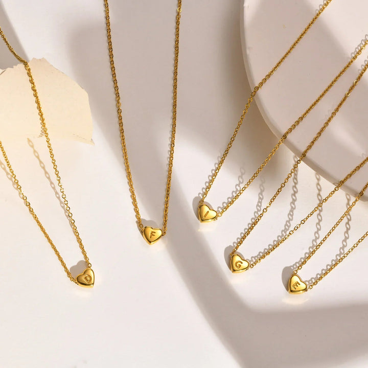 Herz Initiale Gold Halskette