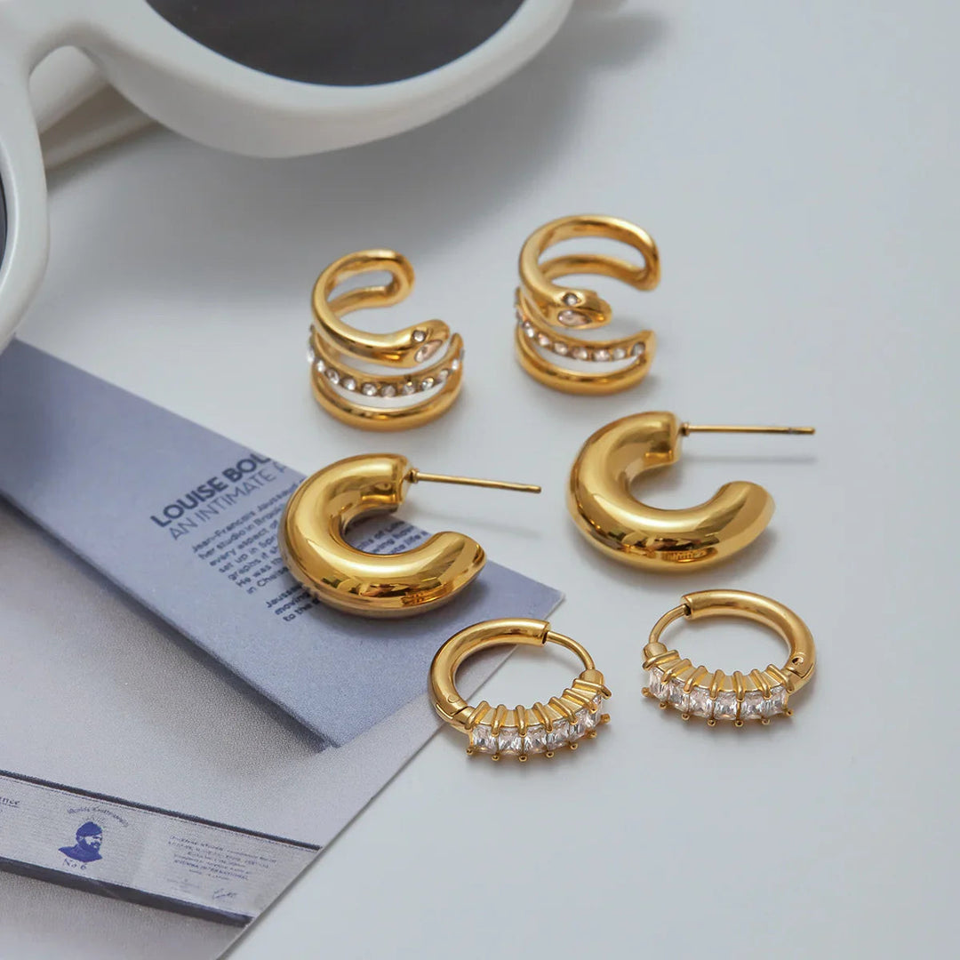 Orielle Staple Goldohrring-Set