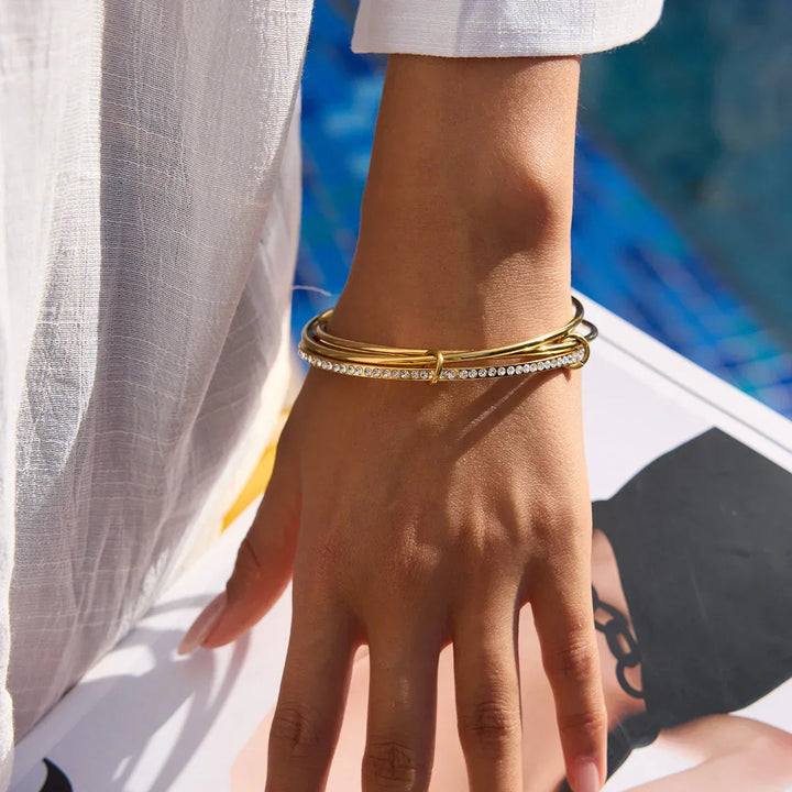 Quinley-Armband mit gestapelten Diamanten