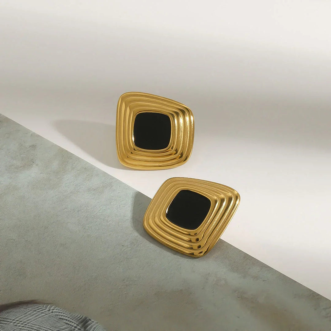 Geometrische Ohrringe Sylvie in Gold