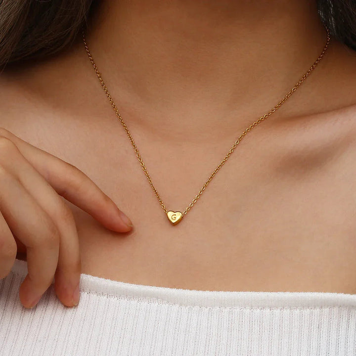 Herz Initiale Gold Halskette