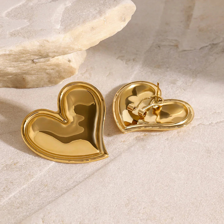 Boucles d'oreilles cœur en or Liora