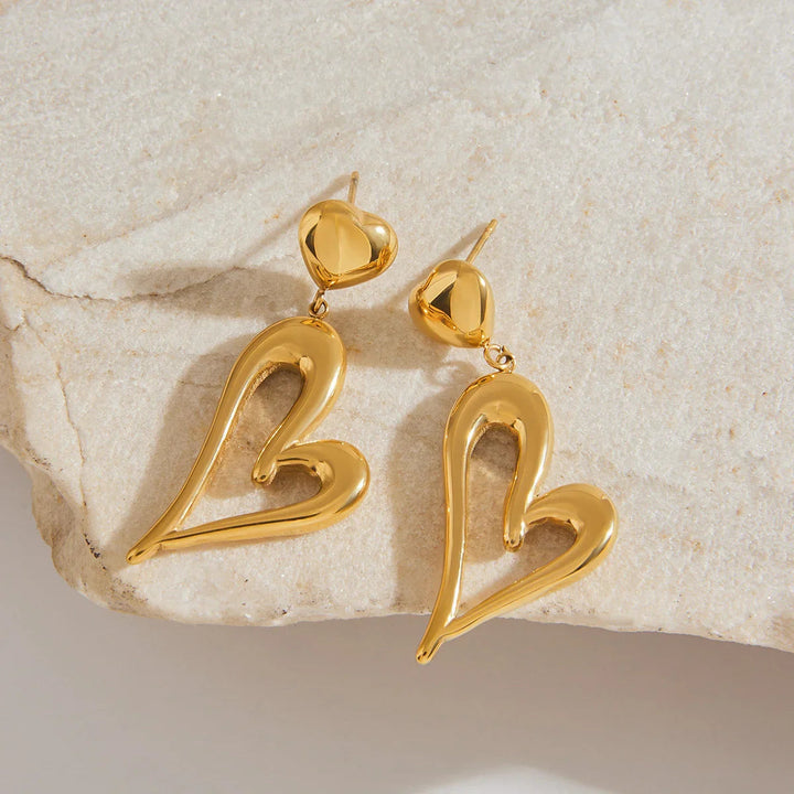 Venus Gold Herz Ohrringe