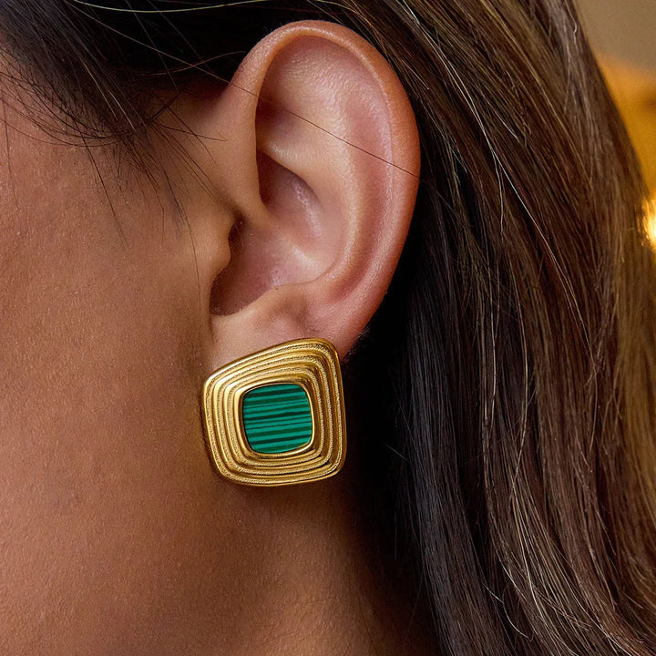 Geometrische Ohrringe Sylvie in Gold