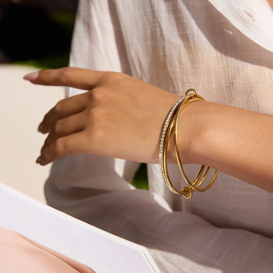 Quinley-Armband mit gestapelten Diamanten