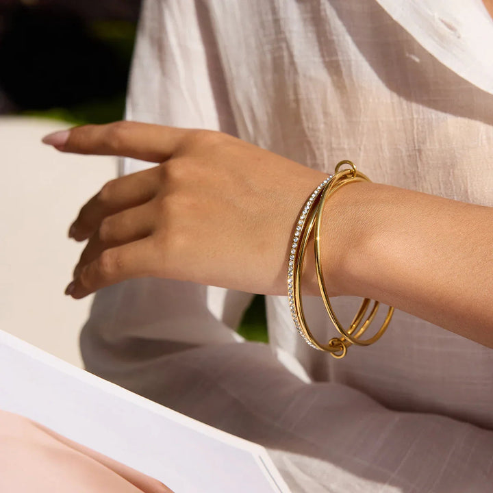 Quinley-Armband mit gestapelten Diamanten