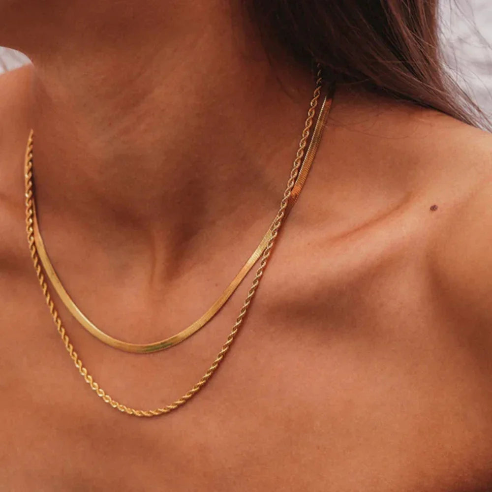 Hailey – Mehrreihige Goldkette