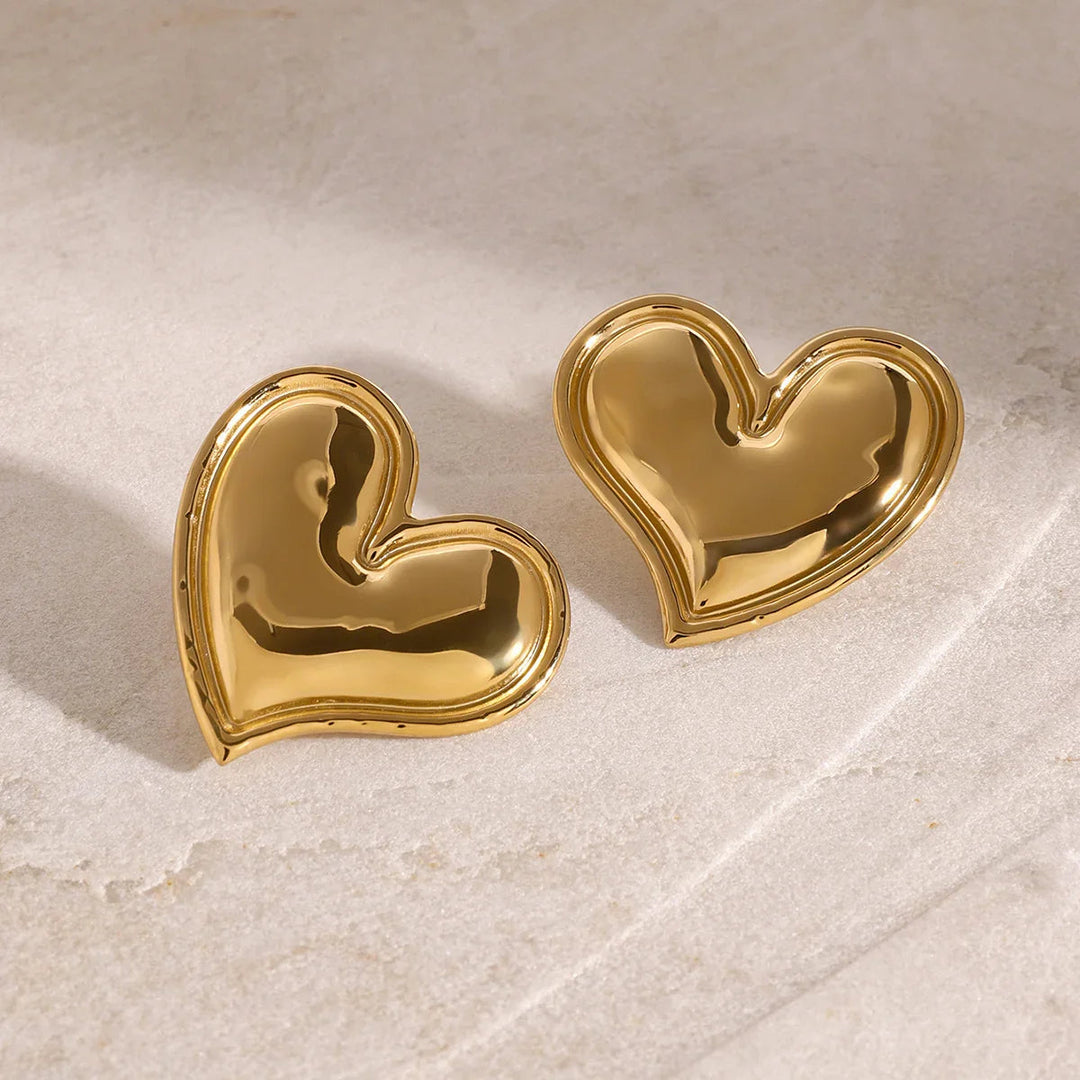 Boucles d'oreilles cœur en or Liora